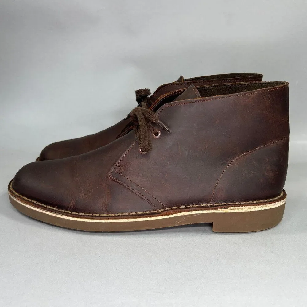 Clarks Chukka Boots‎ Men's Size 8.5 Brown Leather Casual Lace Up Boots